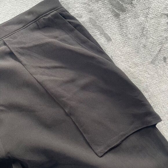 Wilt Pants Womens Large Black Crepe Draped Sheer Pockets Cropped Made in USA - Picture 2 of 16